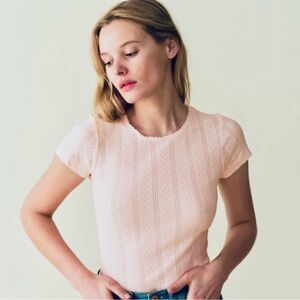 DOEN ViVi pink tee, Sm, EUC!